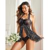 imageAvidlove Lingerie for Women Sexy Halter Lace Babydoll Dress Open Front Chemise Boudoir Nighty XS5XLSilver Stars