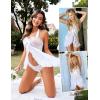 imageAvidlove Lingerie for Women Sexy Halter Lace Babydoll Dress Open Front Chemise Boudoir Nighty XS5XLSolid White