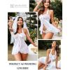 imageAvidlove Lingerie for Women Sexy Halter Lace Babydoll Dress Open Front Chemise Boudoir Nighty XS5XLSolid White