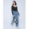 imageAvidlove Long Sleeve Bodysuits for Women Sexy Sweetheart Neck Going Out Outfits Double Lined BodysuitBlack