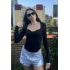 imageAvidlove Long Sleeve Bodysuits for Women Sexy Sweetheart Neck Going Out Outfits Double Lined BodysuitBlack