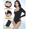 imageAvidlove Long Sleeve Bodysuits for Women Sexy Sweetheart Neck Going Out Outfits Double Lined BodysuitBlack
