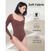 imageAvidlove Long Sleeve Bodysuits for Women Sexy Sweetheart Neck Going Out Outfits Double Lined BodysuitBrown