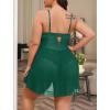 imageAvidlove Plus Size Lingerie for Women Sexy Lingerie Dress Lace Babydoll Lingerie VNeck Open Front Strap NightdressGreen