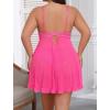 imageAvidlove Plus Size Lingerie for Women Sexy Lingerie Dress Lace Babydoll Lingerie VNeck Open Front Strap NightdressHot Pink