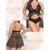 imageAvidlove Plus Size Lingerie for Women Sexy Lingerie Dress Lace Babydoll Lingerie VNeck Open Front Strap NightdressLeopard Print