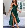 imageAvidlove Sexy Lingerie For Women Lace Babydoll Sexy Mesh Nightdress With Thong Side Split Lace NightgownLake Green