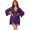 imageAvidlove Sexy Lingerie for Women 3 Piece Lingerie Sets Lace Lingerie Robe Mesh NightgownPurple