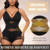 imageAvidlove Shapewear Bodysuit for Women Body Shaper Tummy Control Shapewear Plus Size Body Suits with Snap CrotchBlack