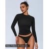imageAvidlove Women Double Lined Basic Fitted T Shirts Long Sleeve Crew Neck Y2K Top with Underwear SXXLBlack