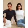 imageAvidlove Women Double Lined Basic Fitted T Shirts Long Sleeve Crew Neck Y2K Top with Underwear SXXLBlack