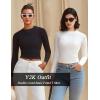 imageAvidlove Women Double Lined Basic Fitted T Shirts Long Sleeve Crew Neck Y2K Top with Underwear SXXLBlack