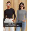 imageAvidlove Women Double Lined Basic Fitted T Shirts Long Sleeve Crew Neck Y2K Top with Underwear SXXLDark Gray