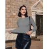 imageAvidlove Women Double Lined Basic Fitted T Shirts Long Sleeve Crew Neck Y2K Top with Underwear SXXLDark Gray