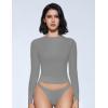 imageAvidlove Women Double Lined Basic Fitted T Shirts Long Sleeve Crew Neck Y2K Top with Underwear SXXLDark Gray