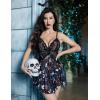 imageAvidlove Women Lace Lingerie Babydoll Sexy Chemise Exotic Nightgowns Bridal NightdressHalloween Print