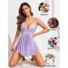 imageAvidlove Women Lace Lingerie Babydoll Sexy Chemise Exotic Nightgowns Bridal NightdressLilac