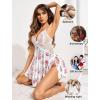 imageAvidlove Women Lace Lingerie Babydoll Sexy Chemise Exotic Nightgowns Bridal NightdressPeony Floral Print