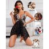 imageAvidlove Women Lace Lingerie Front Closure Babydoll V Neck Nightwear Sexy Chemise NightieDark Black Butterfly