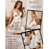 imageAvidlove Women Lace Nightgown Satin Chemise Sexy Lingerie Dress V Neck Sleepwear Slips NightiePink Yellow Flower