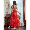 imageAvidlove Women Lingerie Deep V Neck Nightwear One Piece Sexy Nightgowns Mosaic Lace Mesh DressRed Christmas Print