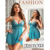 imageAvidlove Women Lingerie Lace Babydoll Strap Chemise Halter Teddy V Neck SleepwearBlue Green