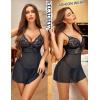 imageAvidlove Women Lingerie Lace Babydoll Strap Chemise Halter Teddy V Neck SleepwearBlueviolet
