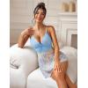 imageAvidlove Women Lingerie Lace Babydoll Strap Chemise Halter Teddy V Neck SleepwearMulticolor