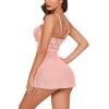 imageAvidlove Women Lingerie Lace Babydoll Strap Chemise Halter Teddy V Neck SleepwearPeach