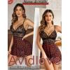 imageAvidlove Women Lingerie Lace Babydoll Strap Chemise Halter Teddy V Neck SleepwearRed Heart