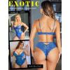 imageAvidlove Women Lingerie Lace Bodysuit Teddy Lingeries V Neck Cut Out One Piece Mini BabydollBlue