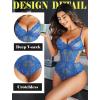imageAvidlove Women Lingerie Lace Bodysuit Teddy Lingeries V Neck Cut Out One Piece Mini BabydollBlue