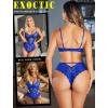 imageAvidlove Women Lingerie Lace Bodysuit Teddy Lingeries V Neck Cut Out One Piece Mini BabydollBrilliant Blue