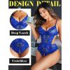 imageAvidlove Women Lingerie Lace Bodysuit Teddy Lingeries V Neck Cut Out One Piece Mini BabydollBrilliant Blue