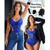 imageAvidlove Women Lingerie Lace Bodysuit Teddy Lingeries V Neck Cut Out One Piece Mini BabydollBrilliant Blue