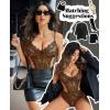 imageAvidlove Women Lingerie Lace Bodysuit Teddy Lingeries V Neck Cut Out One Piece Mini BabydollBrown