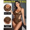 imageAvidlove Women Lingerie Lace Bodysuit Teddy Lingeries V Neck Cut Out One Piece Mini BabydollBrown