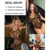 imageAvidlove Women Lingerie Lace Bodysuit Teddy Lingeries V Neck Cut Out One Piece Mini BabydollBrown