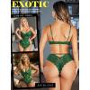 imageAvidlove Women Lingerie Lace Bodysuit Teddy Lingeries V Neck Cut Out One Piece Mini BabydollGreen
