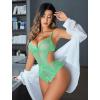 imageAvidlove Women Lingerie Lace Bodysuit Teddy Lingeries V Neck Cut Out One Piece Mini BabydollLight Green
