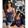 imageAvidlove Women Lingerie Lace Bodysuit Teddy Lingeries V Neck Cut Out One Piece Mini BabydollNavy
