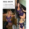 imageAvidlove Women Lingerie Lace Bodysuit Teddy Lingeries V Neck Cut Out One Piece Mini BabydollNavy