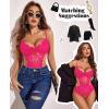 imageAvidlove Women Lingerie Lace Bodysuit Teddy Lingeries V Neck Cut Out One Piece Mini BabydollRose Red