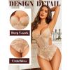 imageAvidlove Women Lingerie Lace Bodysuit Teddy Lingeries V Neck Cut Out One Piece Mini BabydollSkin
