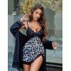 imageAvidlove Women Lingerie Lace Nightgown Chemise Spaghetti Strap Babydoll Modal Sleepwear VNeck Full Slip Side Slit NightwearButterfly Leopard