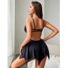 imageAvidlove Women Lingerie Satin Nightgown Sleepwear V Neck Silk Lace Chemise Mini Teddy SXXLBlack