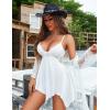 imageAvidlove Women Lingerie Satin Nightgown Sleepwear V Neck Silk Lace Chemise Mini Teddy SXXLWhite