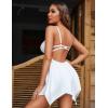 imageAvidlove Women Lingerie Satin Nightgown Sleepwear V Neck Silk Lace Chemise Mini Teddy SXXLWhite