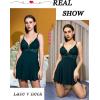 imageAvidlove Women Lingerie Sexy Chemise Nightgown Lace Babydoll Full Slip Dress SleepwearDark Green