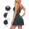 imageAvidlove Women Lingerie Sexy Chemise Nightgown Lace Babydoll Full Slip Dress SleepwearDark Green